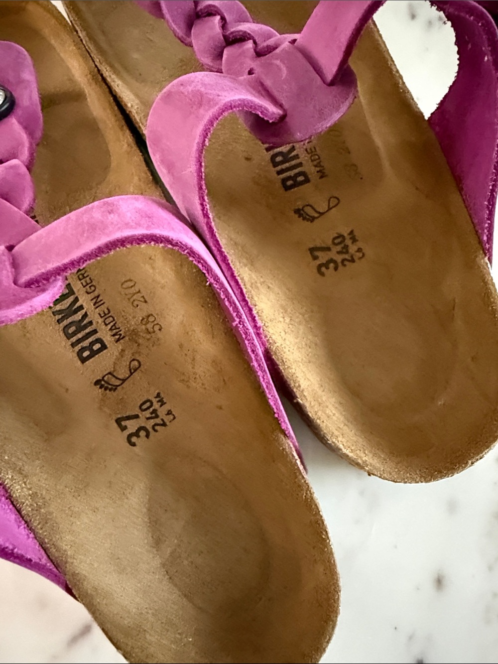 Birkenstock Women’s Braided Thong Sandal - Magenta Size 37 - Picture 2 of 7